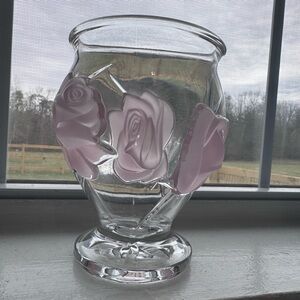 Vintage Pink Rose Vase